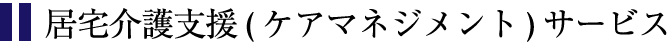 居宅介護支援（ケアマネジメント）サービス