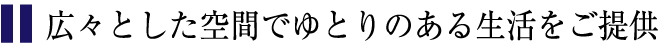 広々とした空間でゆとりのある生活をご提供